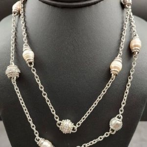 VINTAGE JUDITH RIPKA 925 OXIDIZED LINK NECKLACE